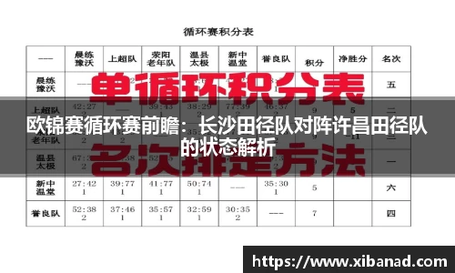 欧锦赛循环赛前瞻：长沙田径队对阵许昌田径队的状态解析
